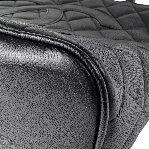 Auth CHANEL Matelasse Handbag Tote Bag Black Leather/Silvertone - Picture 7 of 14